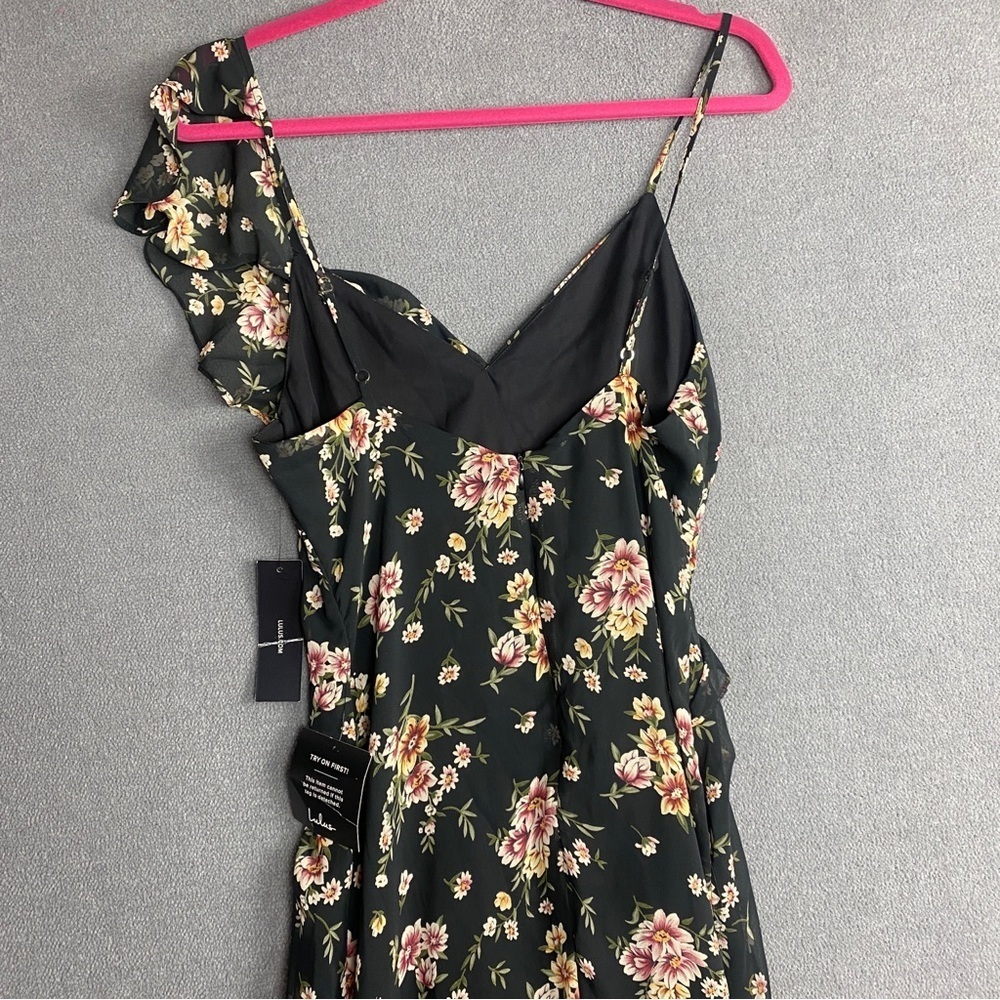 Lulus Harmonia Black Floral Print High-low Maxi Dress size S - Picture 5 of 7